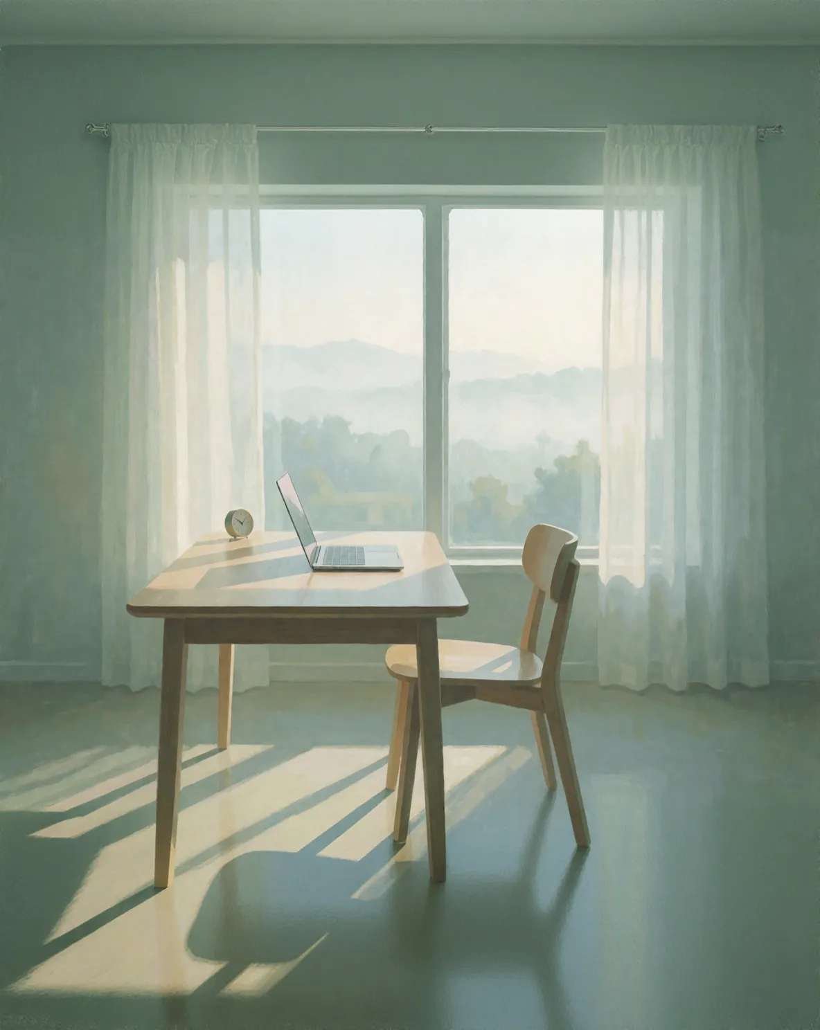 A focused candidate sitting a practice exam in a calm room